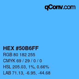Farbcode: HEX #50B6FF | qconv.com