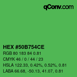 Código de color: HEX #50B754CE | qconv.com