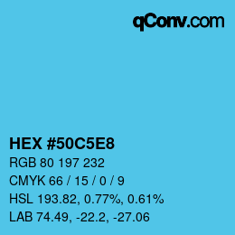 Color code: HEX #50C5E8 | qconv.com