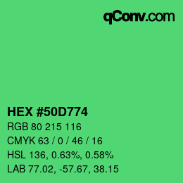 Color code: HEX #50D774 | qconv.com