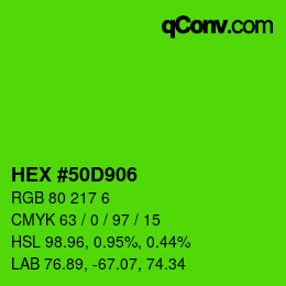 カラーコード: HEX #50D906 | qconv.com