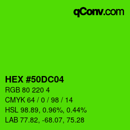Color code: HEX #50DC04 | qconv.com