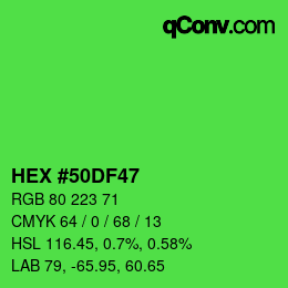 Color code: HEX #50DF47 | qconv.com