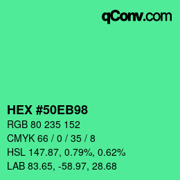 Color code: HEX #50EB98 | qconv.com