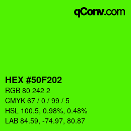Color code: HEX #50F202 | qconv.com