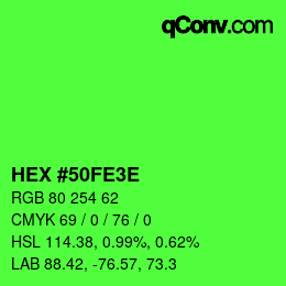 Color code: HEX #50FE3E | qconv.com