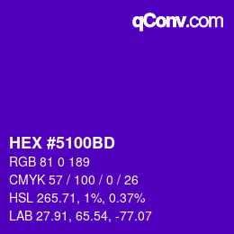 Code couleur: HEX #5100BD | qconv.com