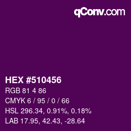 Color code: HEX #510456 | qconv.com