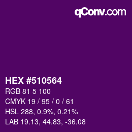 颜色代码: HEX #510564 | qconv.com