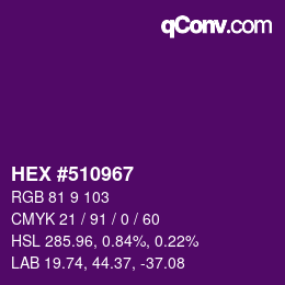 Color code: HEX #510967 | qconv.com