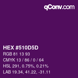Color code: HEX #510D5D | qconv.com