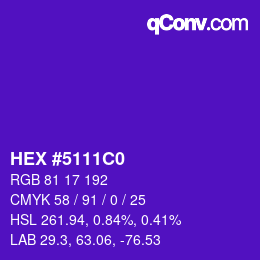 Color code: HEX #5111C0 | qconv.com
