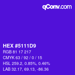 Color code: HEX #5111D9 | qconv.com