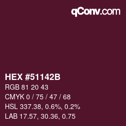 Color code: HEX #51142B | qconv.com