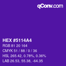 カラーコード: HEX #5114A4 | qconv.com
