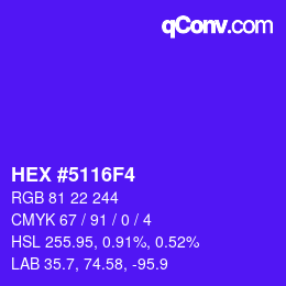 Color code: HEX #5116F4 | qconv.com