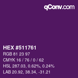 Color code: HEX #511761 | qconv.com