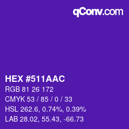 カラーコード: HEX #511AAC | qconv.com