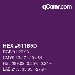 颜色代码: HEX #511B5D | qconv.com
