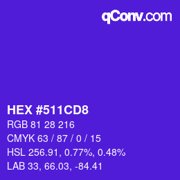 Color code: HEX #511CD8 | qconv.com