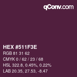 Color code: HEX #511F3E | qconv.com