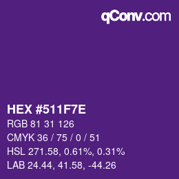 Color code: HEX #511F7E | qconv.com