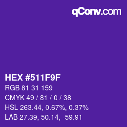 Color code: HEX #511F9F | qconv.com