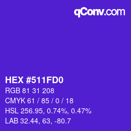 Color code: HEX #511FD0 | qconv.com