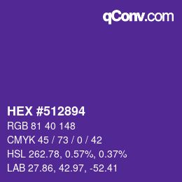 Color code: HEX #512894 | qconv.com