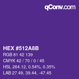 Color code: HEX #512A8B | qconv.com