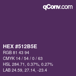 Code couleur: HEX #512B5E | qconv.com