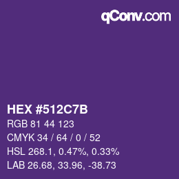 Color code: HEX #512C7B | qconv.com