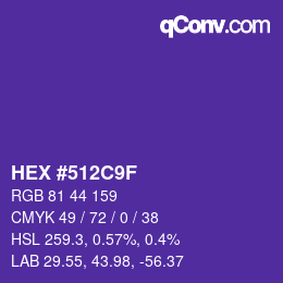 カラーコード: HEX #512C9F | qconv.com