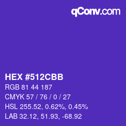 カラーコード: HEX #512CBB | qconv.com