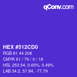 カラーコード: HEX #512CD0 | qconv.com