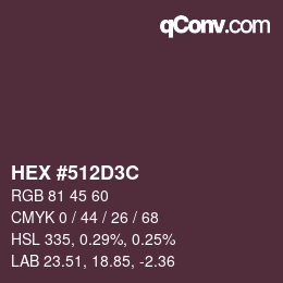 Color code: HEX #512D3C | qconv.com