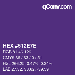 Color code: HEX #512E7E | qconv.com