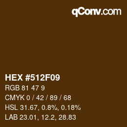 Color code: HEX #512F09 | qconv.com