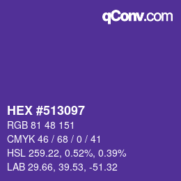 Color code: HEX #513097 | qconv.com