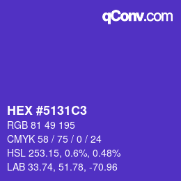 颜色代码: HEX #5131C3 | qconv.com