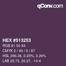 Color code: HEX #513253 | qconv.com