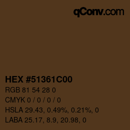 Color code: HEX #51361C00 | qconv.com