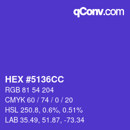 カラーコード: HEX #5136CC | qconv.com