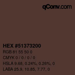 Color code: HEX #51373200 | qconv.com