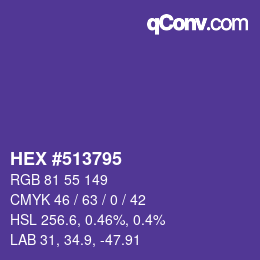 Color code: HEX #513795 | qconv.com