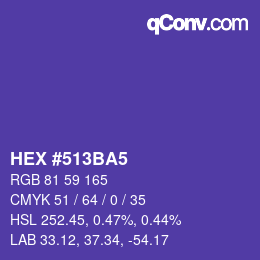 Color code: HEX #513BA5 | qconv.com