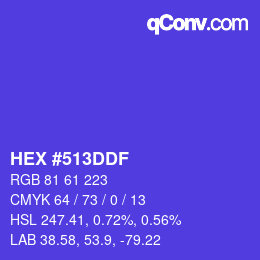 カラーコード: HEX #513DDF | qconv.com