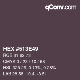 Código de color: HEX #513E49 | qconv.com