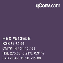 Color code: HEX #513E5E | qconv.com