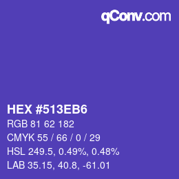 Color code: HEX #513EB6 | qconv.com